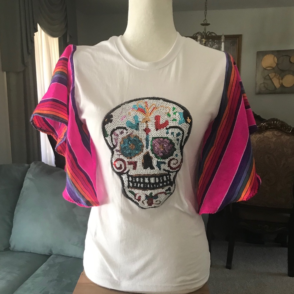 13 🖐 Handmade Skull Mexican style shirt